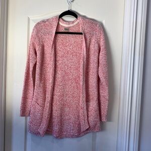 ONLY Blue Behaviour Pink‎ & White Open Knit Cardigan Sweater S Valentine Cozy